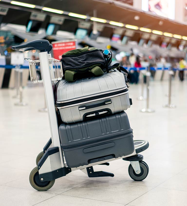 luggages on a cart luggages on a cart