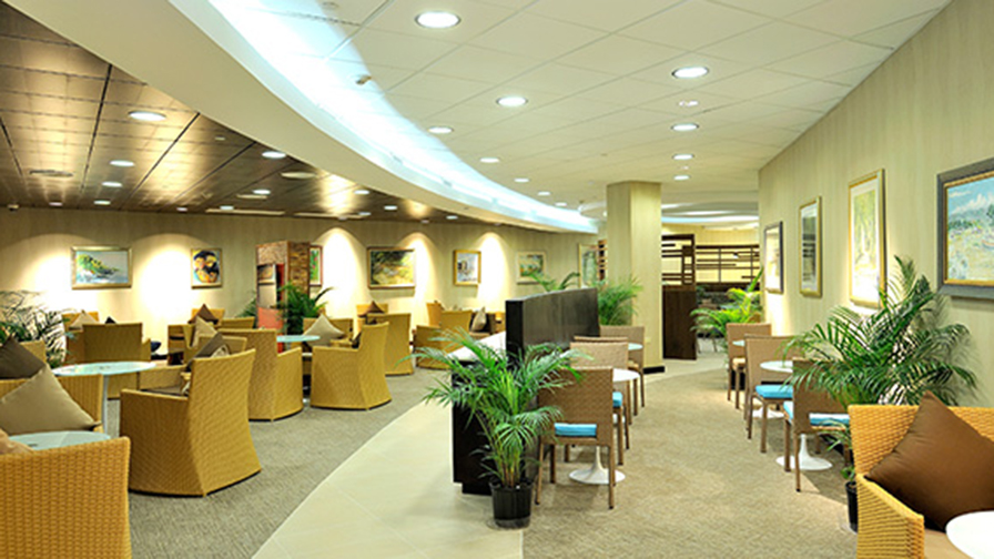 Comfortable seating in Club MoBay lounge in Montego Bay, Jamaica